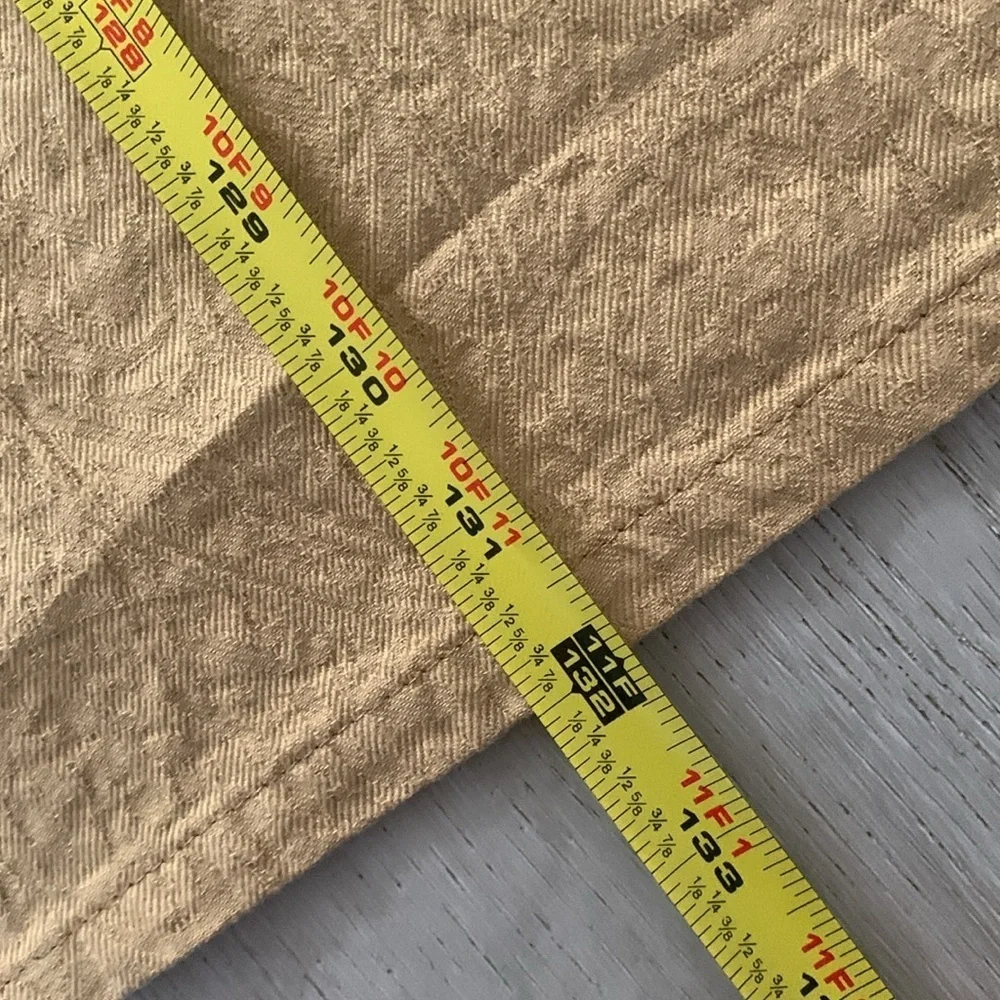Waterford textured floral‎ table cloth tan cotton long table cover
